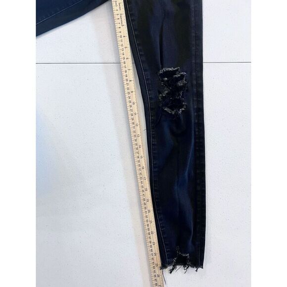 American Eagle Women Size 000 Distressed High Rise Black Dream Jeans Jeggings - Picture 6 of 8